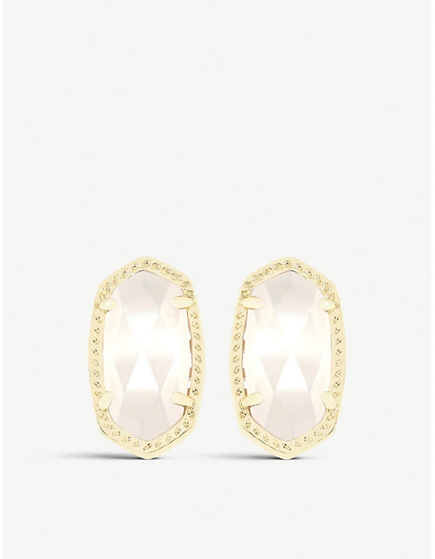 Ellie 14ct gold-plated Ivory Mother of Pearl stud earrings