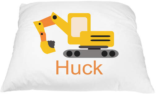 Yellow Excavator Personalized Pillowcase