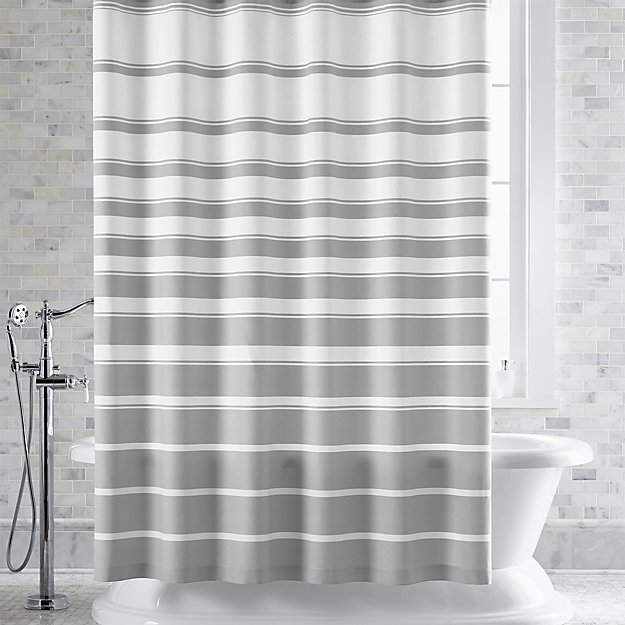 Hampton Stripe Grey Shower Curtain