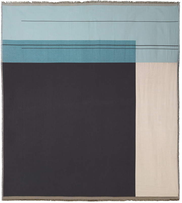 ferm living - Colour Block Tagesdecke, 240 x 250 cm, dusty blue