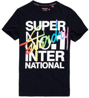 Neues Herren Interlocked International T-Shirt Eclipse Navy