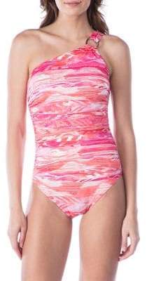 Calypso Ikat One-Shoulder Swimsuit