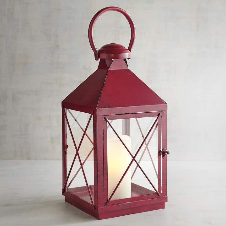 Bennett Medium Red Metal Lantern