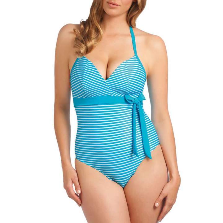 Turquoise/White Tootsie Soft Triangle Swimsuit