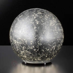 Silberfarbene Glas-Tischlampe Sun 25 cm
