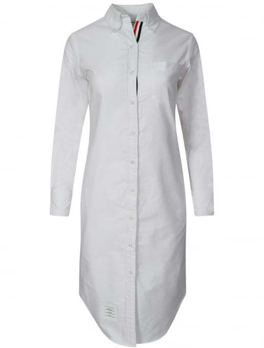 Thom Browne Knee  Length  Shirt  Dress  White ShopStyle co 