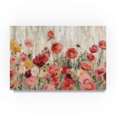 Wayfair 'Sprinkled Flowers Crop' Acrylic Painting Print on Wrapped Canvas