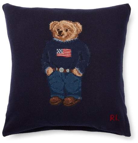 Polo Bear Wool Throw Pillow
