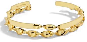 Set of 2 Twisted Gold Cuff Bracelets