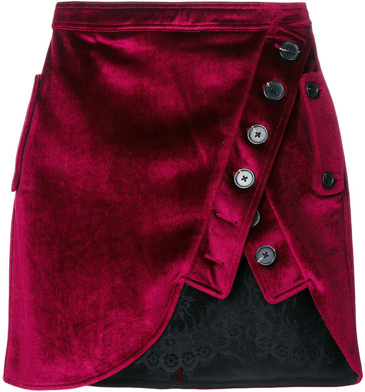 asymmetric buttoned skirt