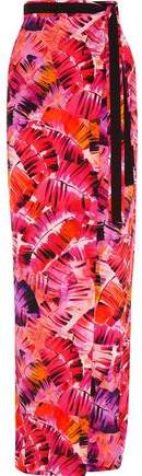 Wrapped Printed Silk Maxi Skirt