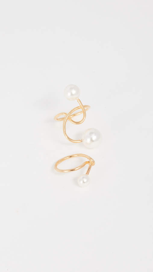 Joanna Laura Constantine Set of Two Imitation Pearl Knot Rings