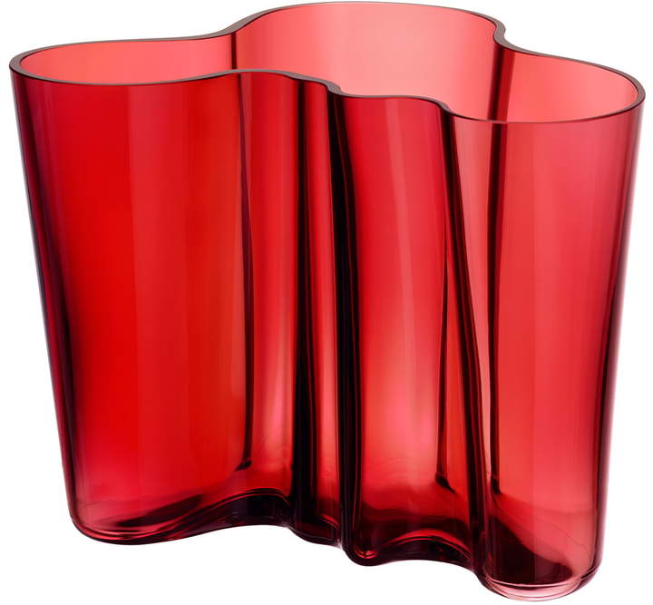 Aalto Vase Savoy 160 mm, Cranberry rot