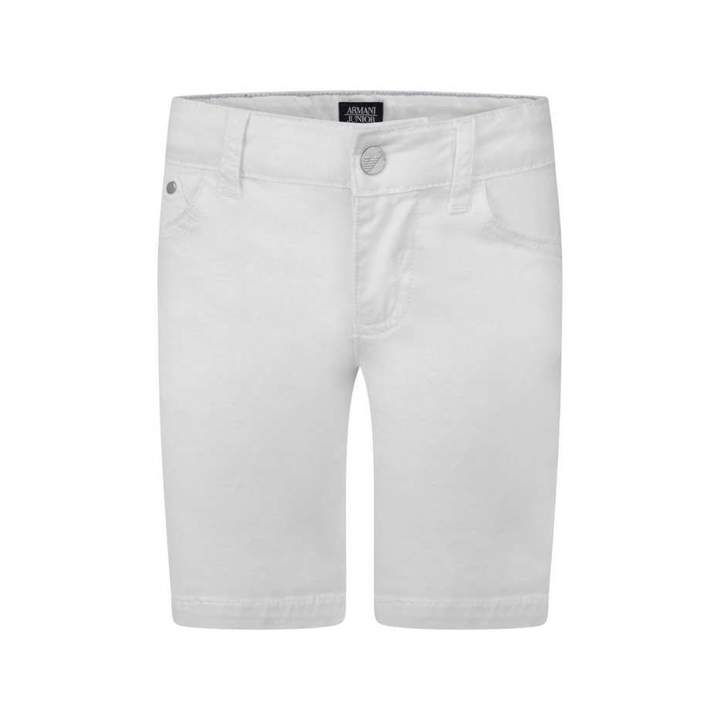Armani JuniorBoys White Cotton Shorts
