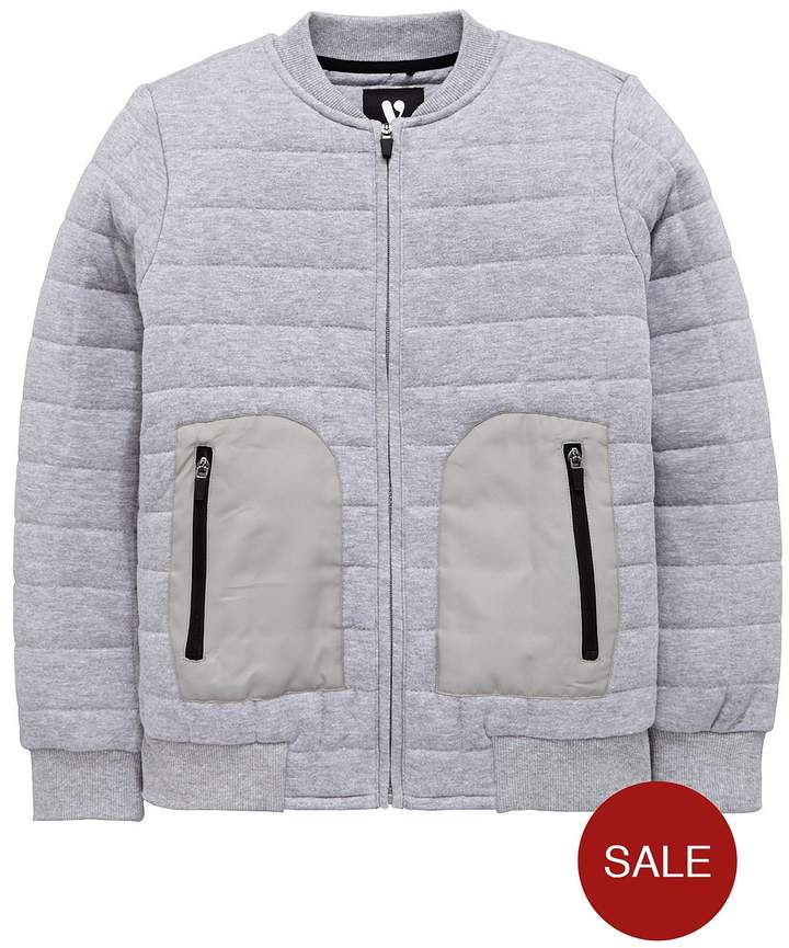 Boys Quilted Sweat Bomber Jacket
