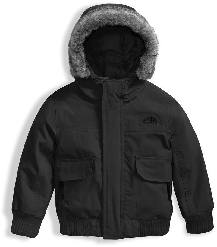 Gotham Down Hooded Jacket w/ Faux-Fur Trim, Black, Size 2-4T