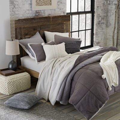 Hudson Reversible 3-Piece King Comforter Set in Grey