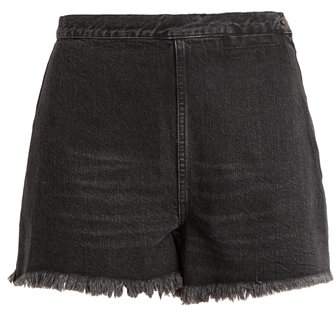 Ignite high-rise raw-edge denim shorts