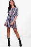 Edith Tie Front Knot Stripe Shift Dress