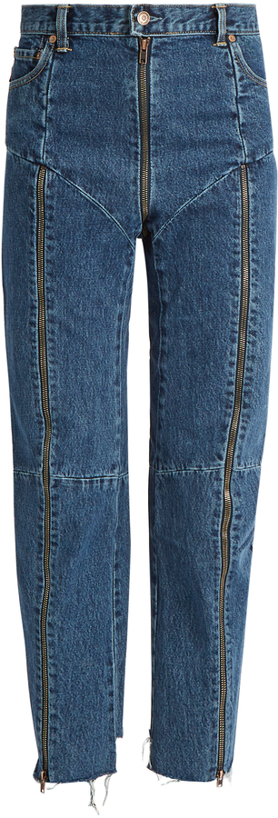 jeans with zippers down the legs