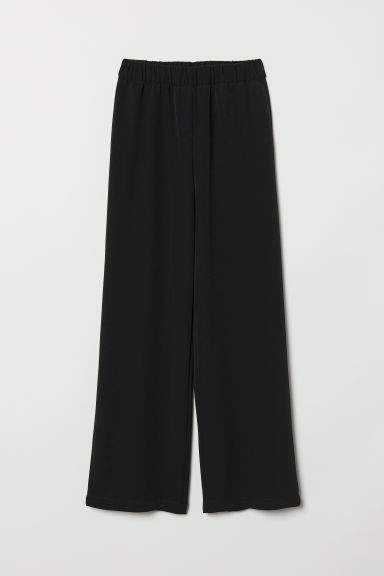 H&M - Wide-cut Pull-on Pants - Black