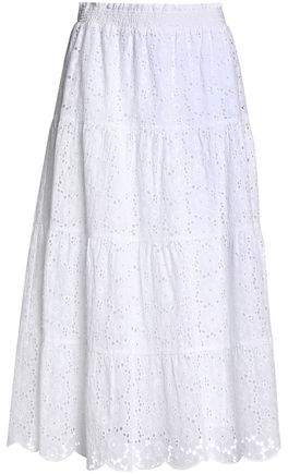 Broderie Anglaise Cotton Midi Skirt