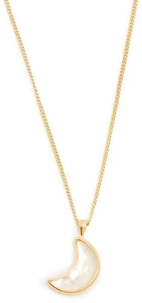 THEODORA WARRE Mother-of-pearl moon gold-plated necklace