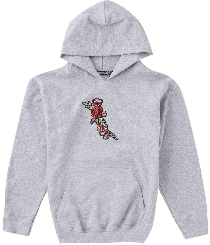 Boys Rose Embroidered Hoodie