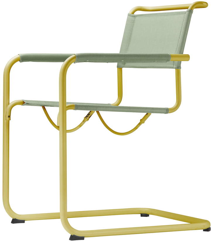Thonet - S 34 N All Seasons Armlehnstuhl, senfGelb (TS 2050) / Moos