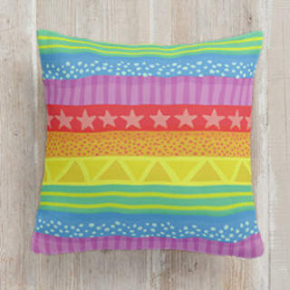 Rainbow Brights Self-Launch Square Pillows
