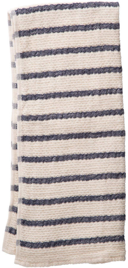 Navy Stripe Lattice Woven Towel