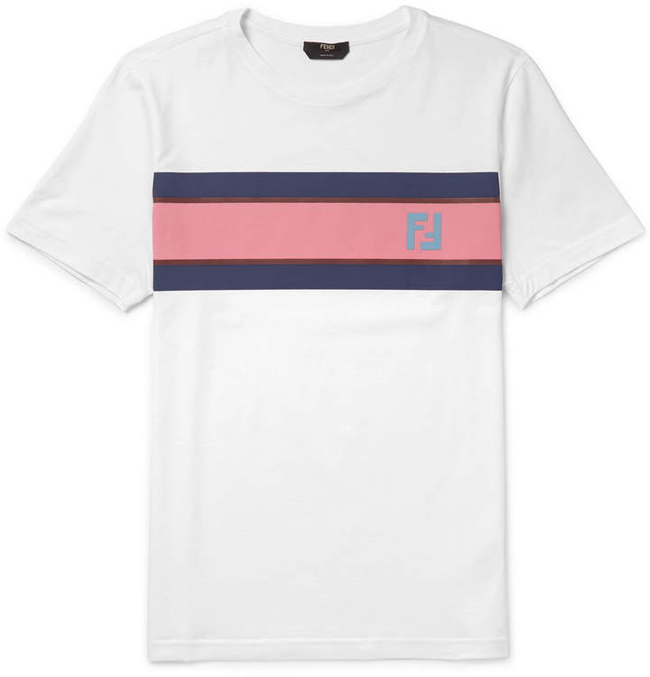 Slim-Fit Appliquéd Printed Cotton-Jersey T-Shirt