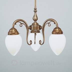 Dreiflammige Messing-Hängeleuchte DORA