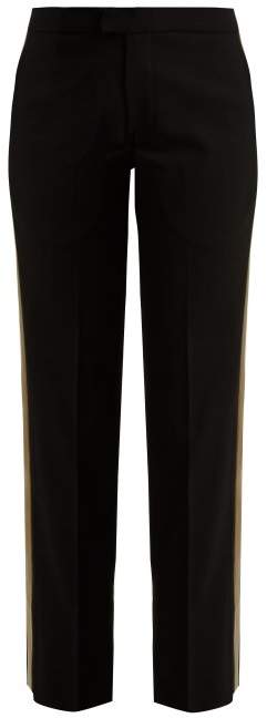 Mid-rise tailored wool-blend trousers