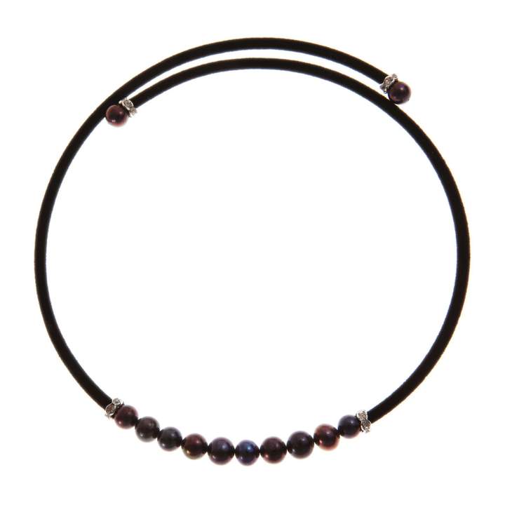 Pearl & Silver Magique - Halskette - aus 925er Silber mit schwarzen Perlen