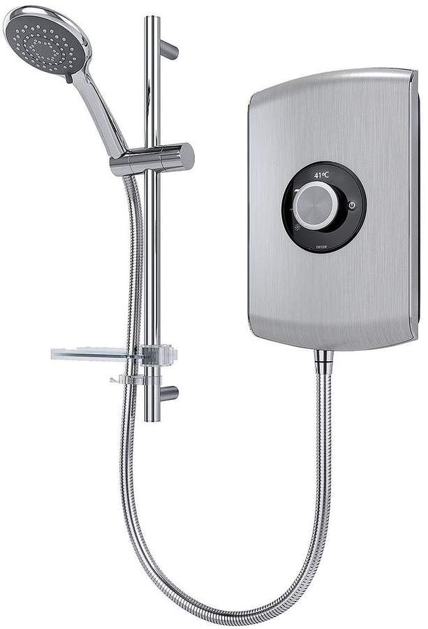 Amore 9.5kw Electric Shower - Brushed Steel