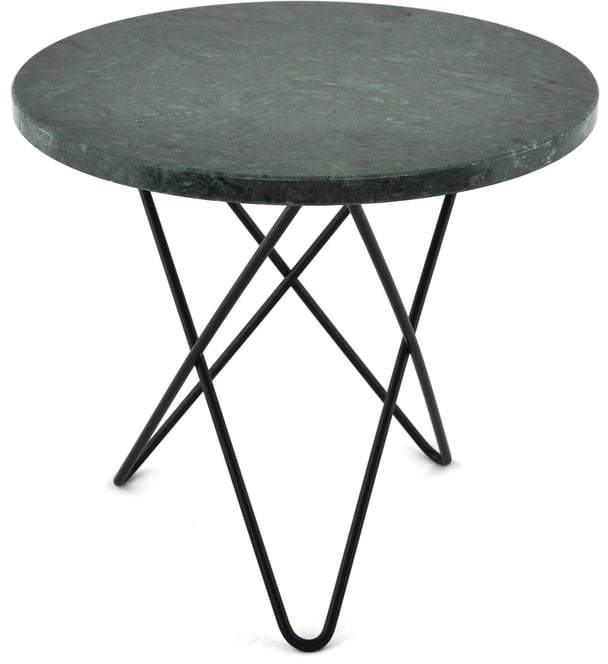 Ox Denmarq - Mini O Beistelltisch Ø 40 cm, schwarz / Marmor Grün