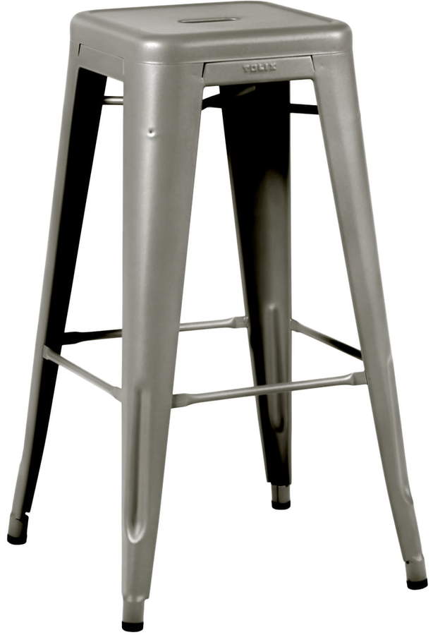 Tolix - H75 Hocker Indoor, Stahl satiniert