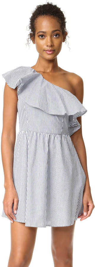 Stripe One Shoulder Dress