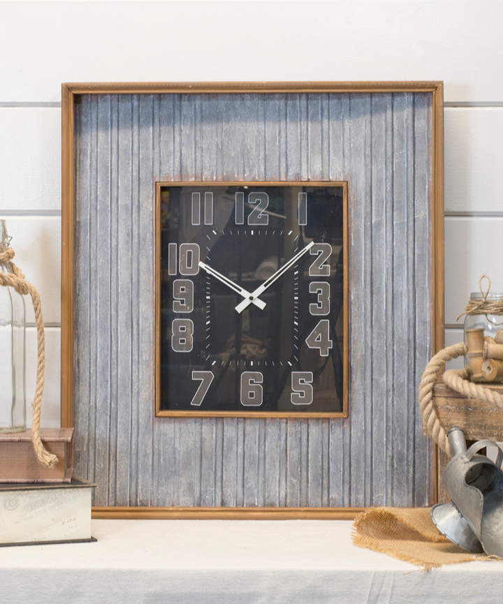 Gray Framed Clock