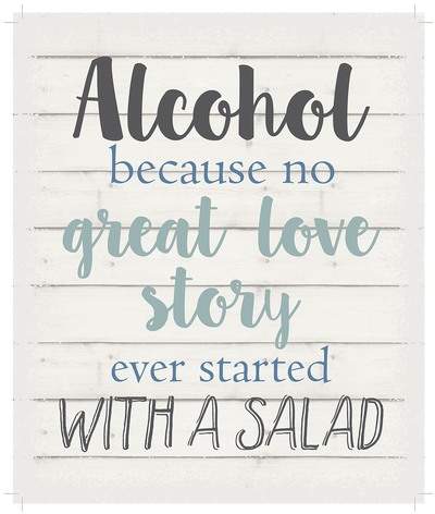 Alcohol Because No Great Love Wooden Wall Art - 12