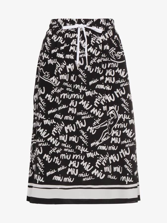 logo print skirt