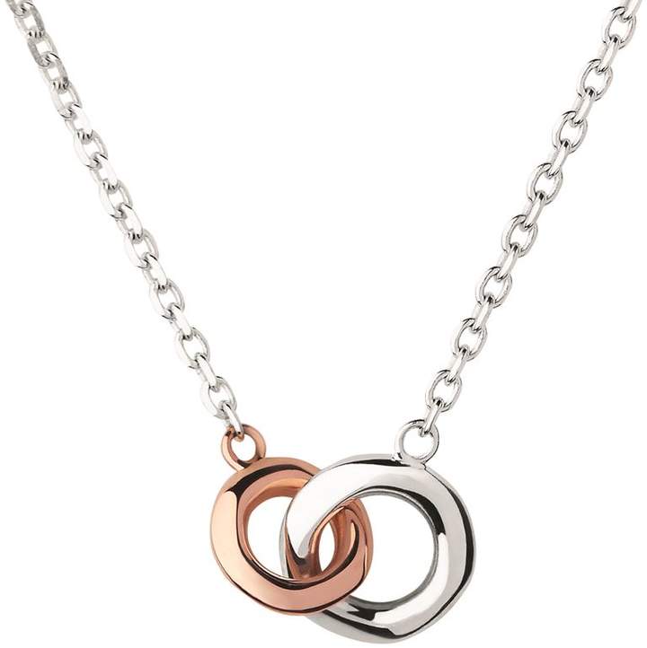 Sterling Silver and Rose Gold 20/20 Double Ring Necklace
