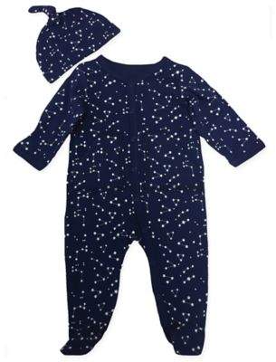 Sterling Baby 2-Piece Constellations Footie and Hat Set in Navy