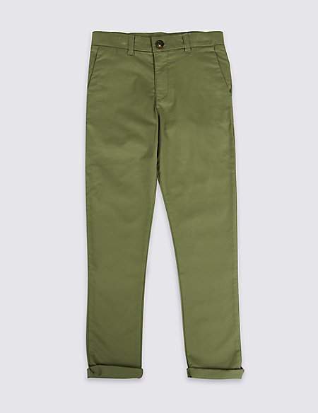 PLUS Cotton Rich Chinos with Stretch (3-16 Years)