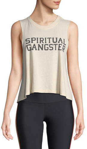 Varsity Cropped Graphic Muscle Tank