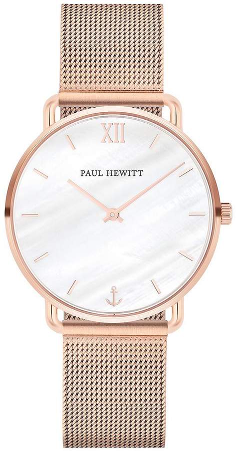 Paul Hewitt Paul Hewitt Miss Ocean Line Mother Of Pearl Dial Rose Gold Mesh Watch