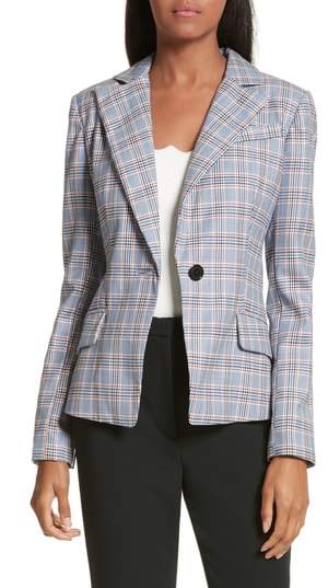 Check Suiting Belted Blazer
