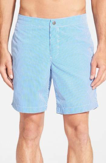 boto 'Aruba - Stripe' Tailored Fit 8.5 Inch Board Shorts