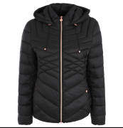 Daunenjacke, schnelltrocknend, Kapuze, Tunnelzug